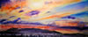 "Montana Sunset" Watercolor, Image size: 9x21, Framed size: 15x27, $685